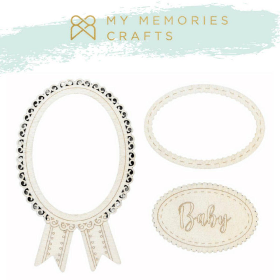 Kit Apliques de Madeira Adesivados My Memories Crafts MMCMW2-010 Molduras Baby - Palácio da Arte