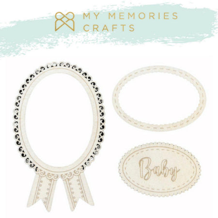 Kit Apliques de Madeira Adesivados My Memories Crafts MMCMW2-010 Molduras Baby - Palácio da Arte