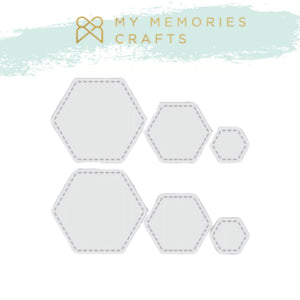 Kit Apliques em Acrílico Adesivados My Memories Crafts MMCMV-020 Hexagonal - Palácio da Arte