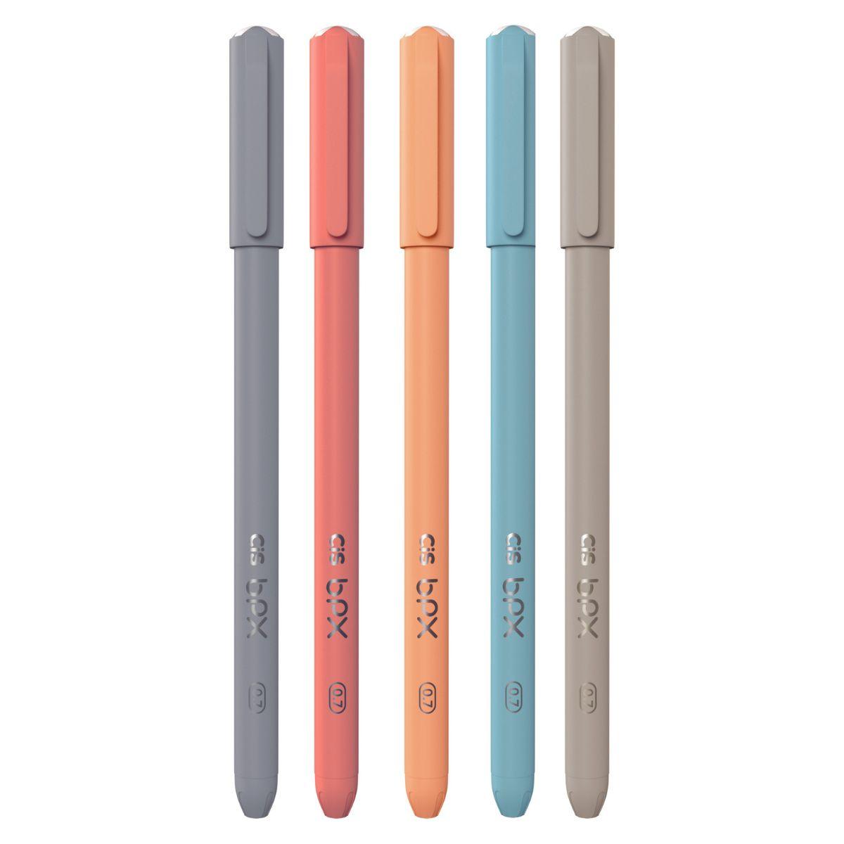 Kit Caneta CIS BPX Esferográfica Ponta Agulha 0.7mm com 5 Cores