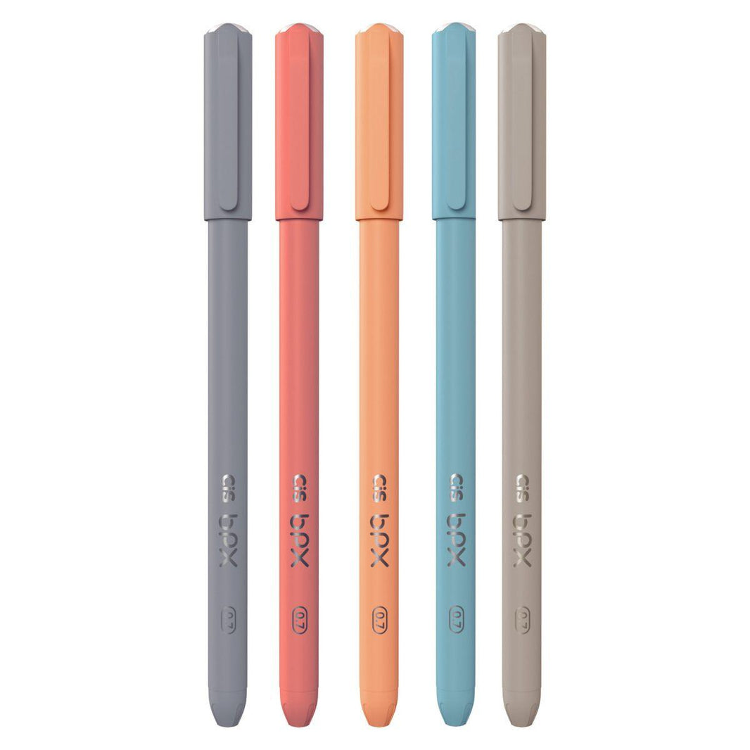 Kit Caneta CIS BPX Esferográfica Ponta Agulha 0.7mm com 5 Cores - Palácio da Arte