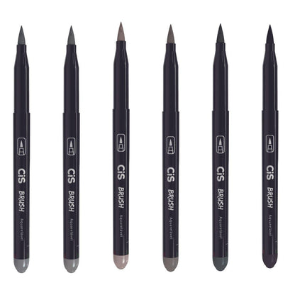 Kit Caneta Marcador Brush CIS 70.9600 Tons de Cinza com 6 Cores - Palácio da Arte