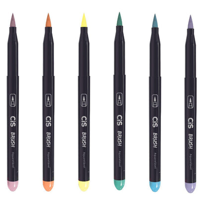 Kit Caneta Marcador Brush CIS 70.9700 Tons Pastéis com 6 Cores - Palácio da Arte