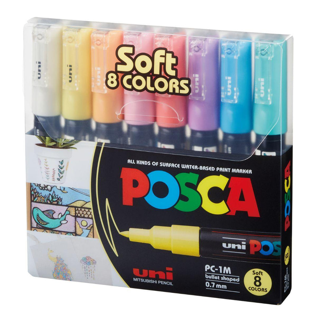 Kit Caneta Posca Marcador PC-1M com 8 Cores Tons Pastéis 0,7mm - Palácio da Arte
