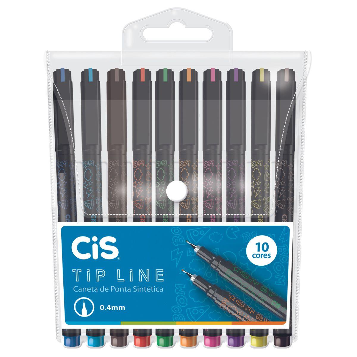 Kit Caneta Sintética CIS Tip Line Ponta Extrafina 0.4mm - Palácio da Arte