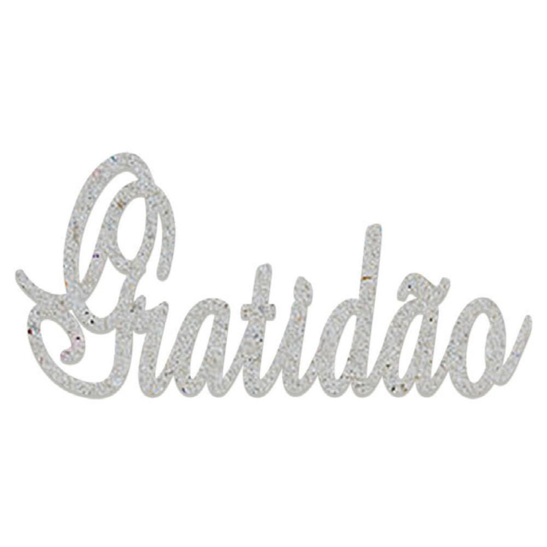 Kit com 2 unidades Chipboard Litoarte CHIP-044 Gratidão 8,5x4cm - Palácio da Arte
