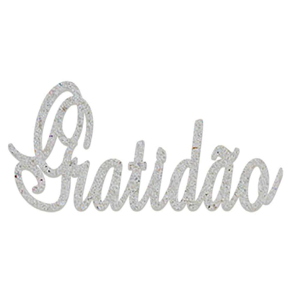 Kit com 2 unidades Chipboard Litoarte CHIP-044 Gratidão 8,5x4cm - Palácio da Arte