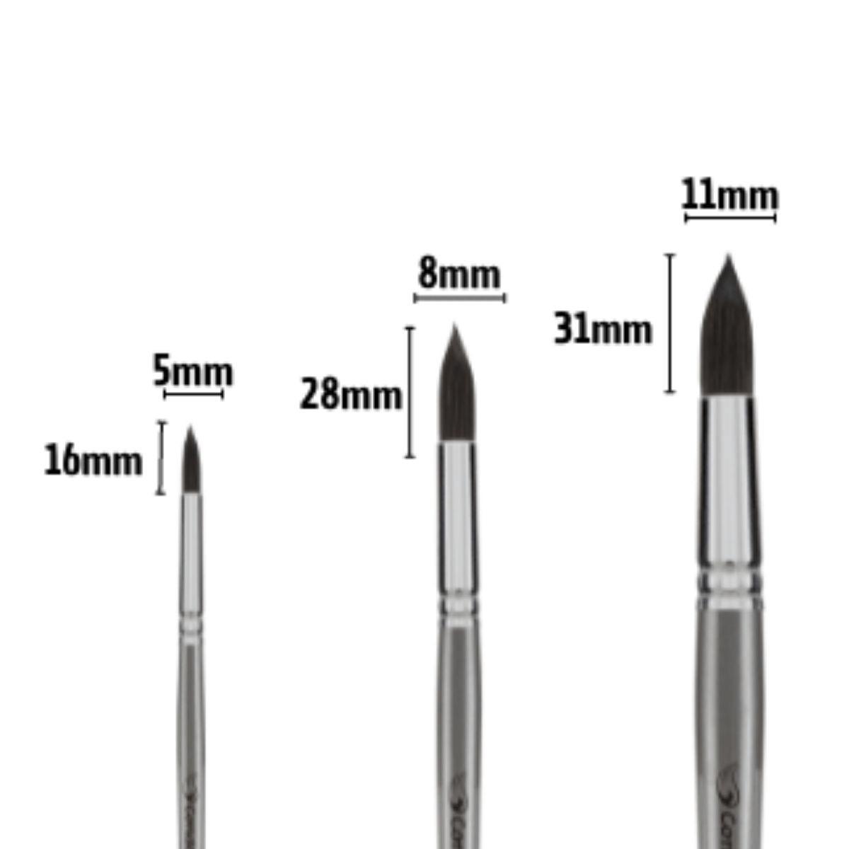 Kit de Pincel Aquarela Premium Condor 5500 com 3 Peças - Palácio da Arte