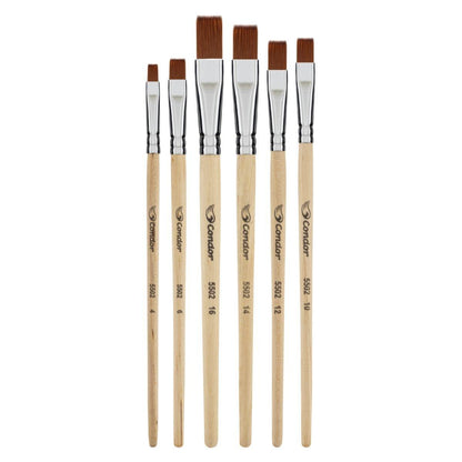 Kit de Pincel Chato Condor 5502 com 6 Peças - Palácio da Arte