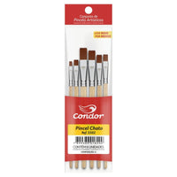 Kit de Pincel Chato Condor 5502 com 6 Peças - Palácio da Arte