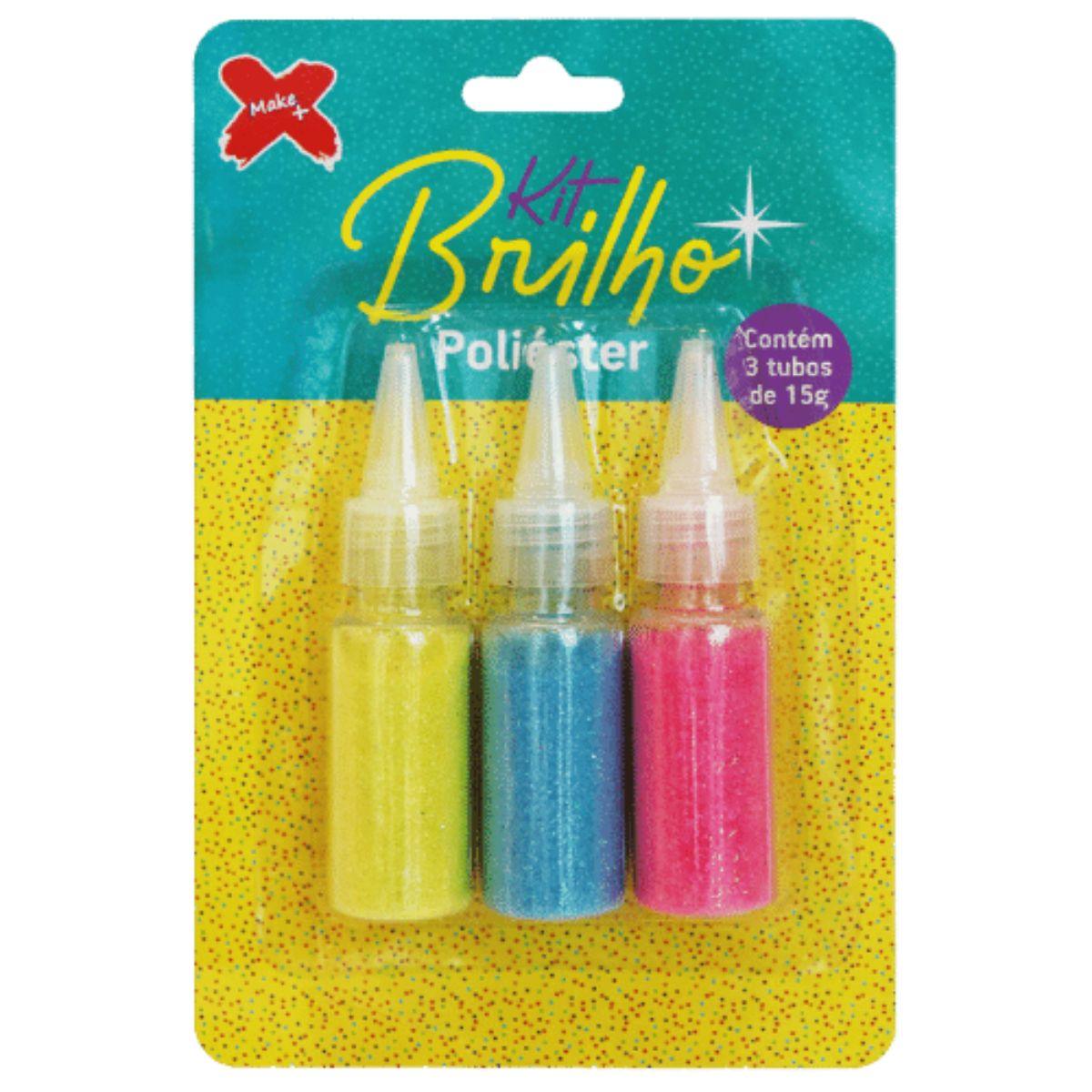 Kit Glitter Brilho em Poliéster Nº 2 Make Mais 15g com 3 Unidades - Palácio da Arte