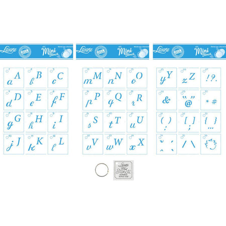 Kit Mini Stencil Litoarte STMI2-002 4,5cm Alfabeto Cursiva 36 peças - Palácio da Arte