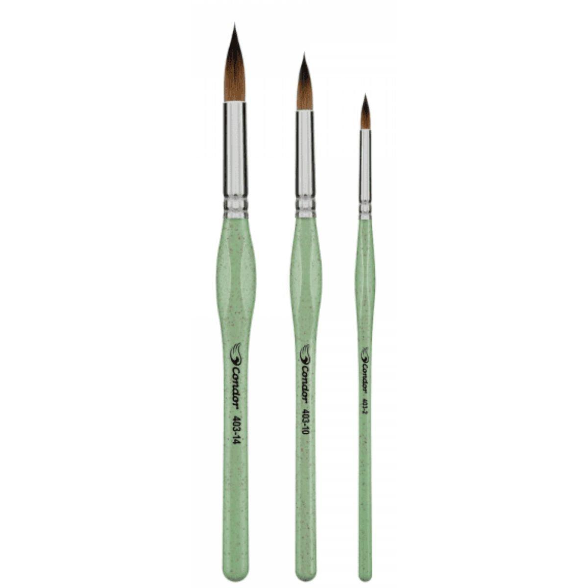 Kit Pincéis Artísticos Condor 403 com 3 Unidades - Palácio da Arte