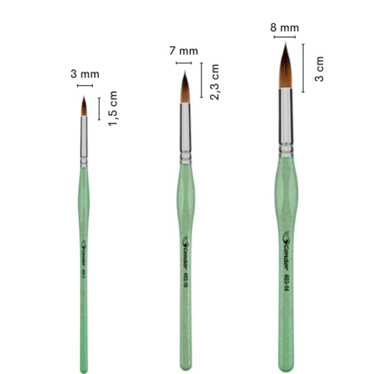 Kit Pincéis Artísticos Condor 403 com 3 Unidades - Palácio da Arte