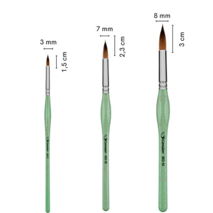 Kit Pincéis Artísticos Condor 403 com 3 Unidades - Palácio da Arte