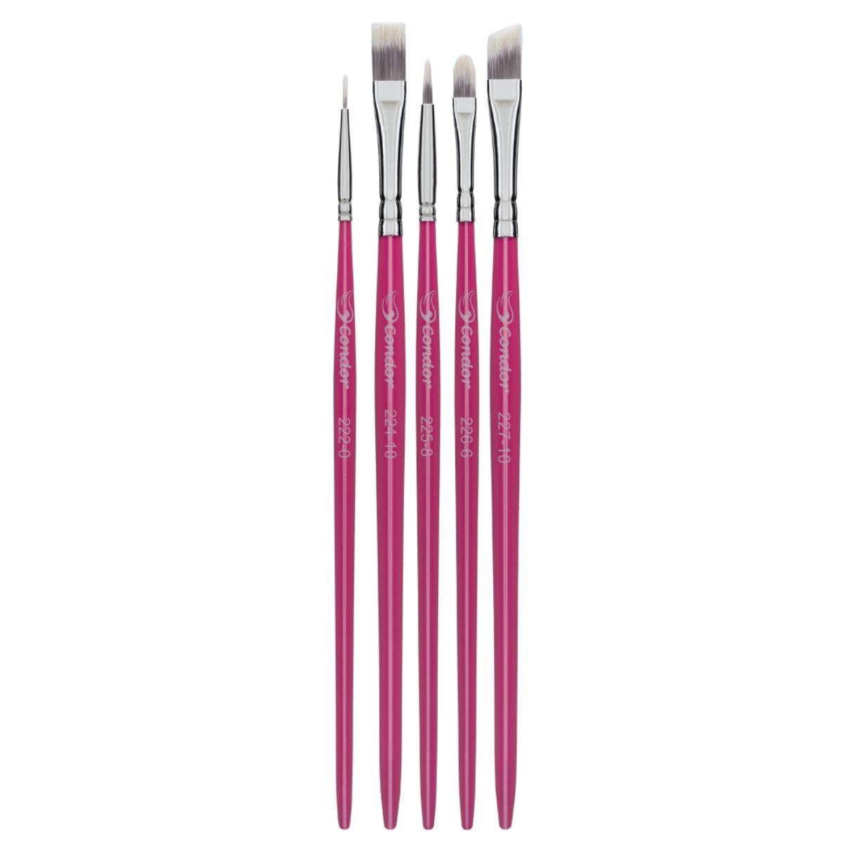 Kit Pincéis Artísticos Condor 596/5 5 peças - Palácio da Arte