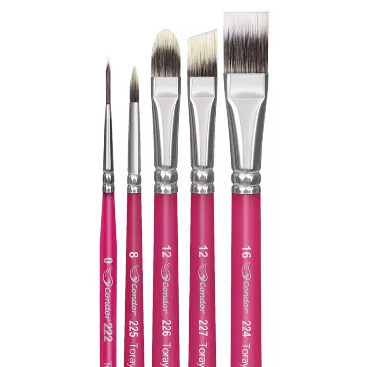 Kit Pincéis Artísticos Madeira e E.V.A Condor 596 5 peças - Palácio da Arte