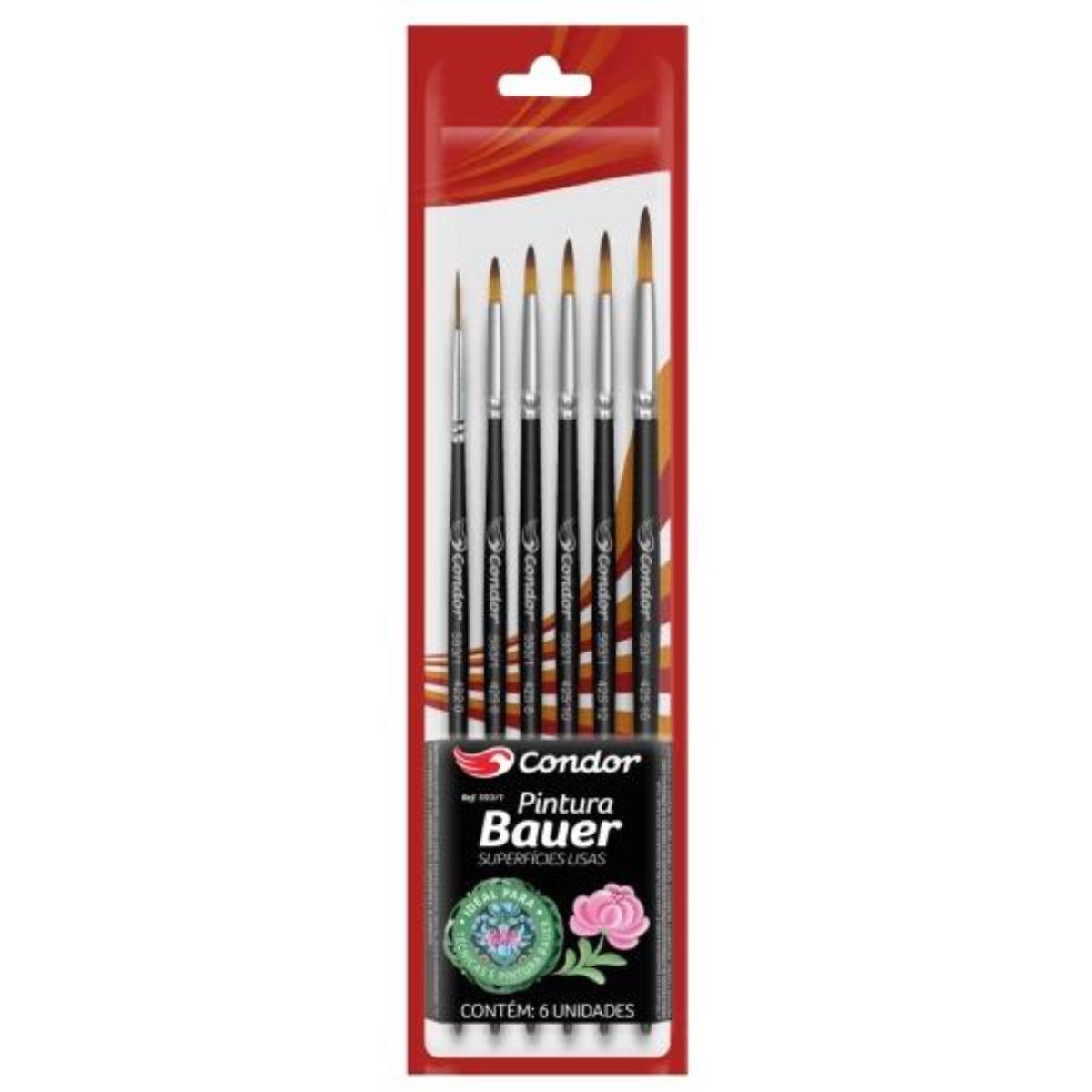 Kit Pincéis Bauer para Pintura 593/1 Superfícies Lisas - Palácio da Arte