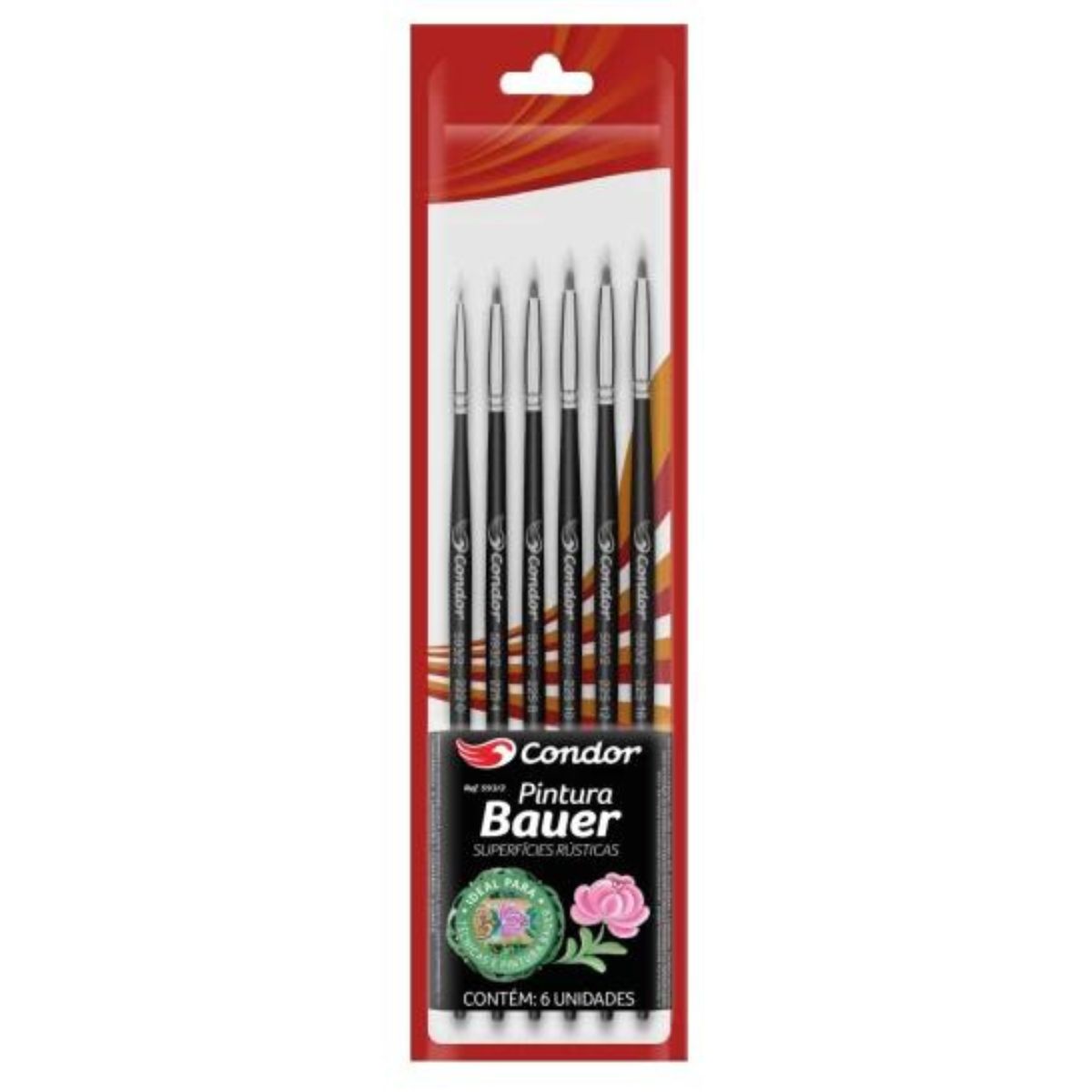 Kit Pincéis Bauer para Pintura 593/2 Superfícies Rústicas - Palácio da Arte
