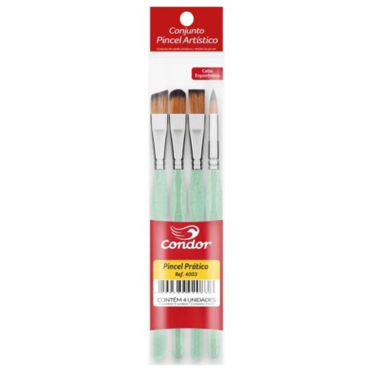 Kit Pincéis Ergonômicos Prático para Pintura 4003 - Palácio da Arte