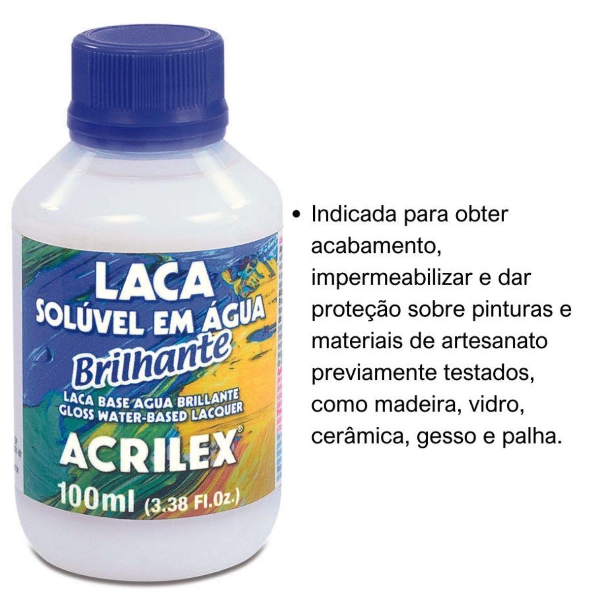 Laca Brilhante Acrilex Solúvel em Água 100ml - Palácio da Arte