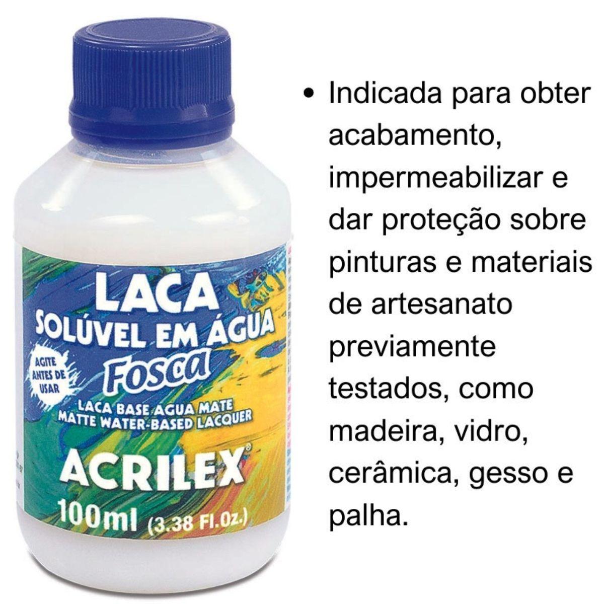 Laca Fosca Acrilex Solúvel em Água 100ml - Palácio da Arte