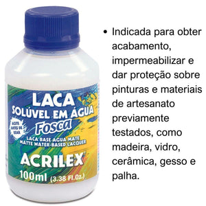 Laca Fosca Acrilex Solúvel em Água 100ml - Palácio da Arte