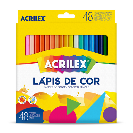 Lápis de Cor Acrilex com 48 unidades Escolar - Palácio da Arte