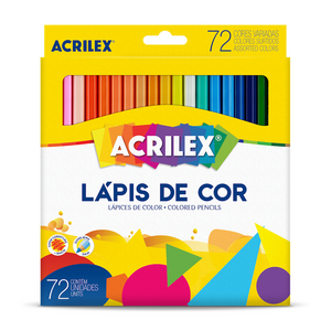 Lápis de Cor Acrilex com 72 unidades Escolar - Palácio da Arte