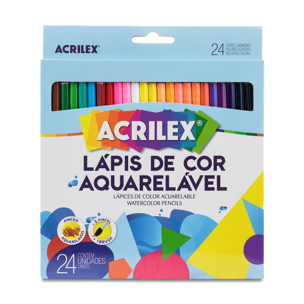 Lápis de Cor Aquarelável Acrilex com 24 unidades - Palácio da Arte