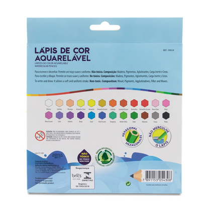 Lápis de Cor Aquarelável Acrilex com 24 unidades - Palácio da Arte