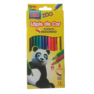 Lápis de Cor Kaz Zoo Redondo com 12 unidades Flexível - Palácio da Arte