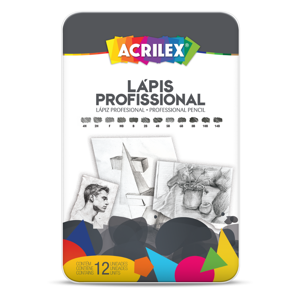 Lápis Profissional Acrilex Estojo com 12 unidades - Palácio da Arte