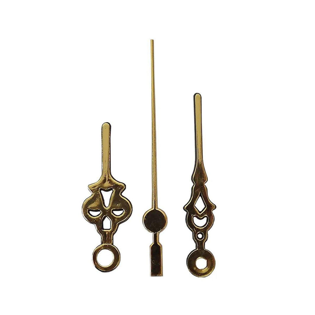 Máquina de Relógio Tic Tac Quartz de Parede 13mm com Ponteiros Colonial 6cm Ouro - Palácio da Arte