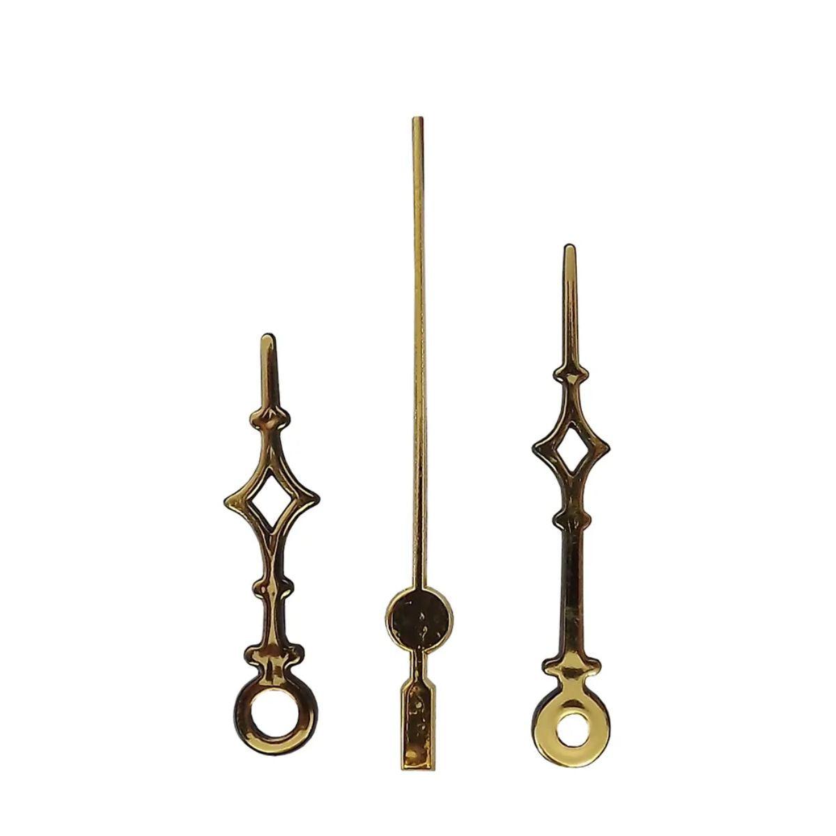 Máquina de Relógio Tic Tac Quartz de Parede 13mm com Ponteiros Universal 6cm Ouro - Palácio da Arte