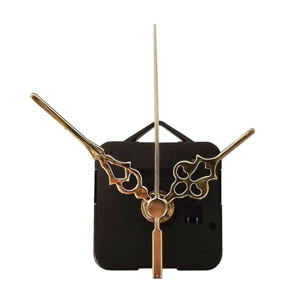 Máquina de Relógio Tic Tac Quartz de Parede 17mm com Ponteiros Colonial 7cm Ouro - Palácio da Arte