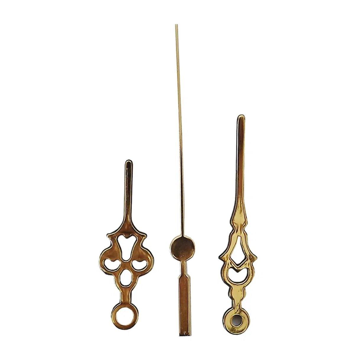 Máquina de Relógio Tic Tac Quartz de Parede 17mm com Ponteiros Colonial 7cm Ouro - Palácio da Arte