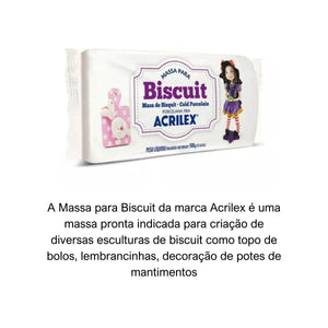 Massa para Biscuit Acrilex 500g Porcelana Fria - Palácio da Arte