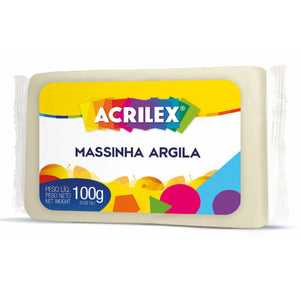 Massinha Argila Acrilex 100g 987 Natural - Palácio da Arte