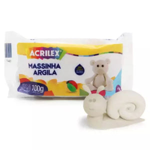 Massinha Argila Acrilex 100g 987 Natural - Palácio da Arte