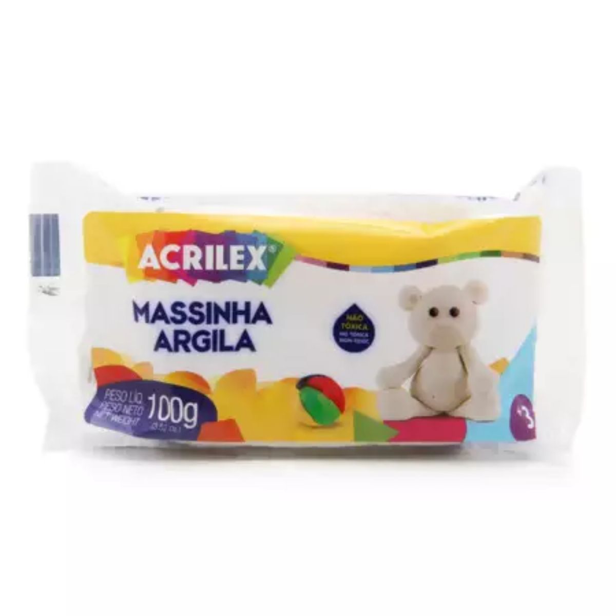 Massinha Argila Acrilex 100g 987 Natural - Palácio da Arte