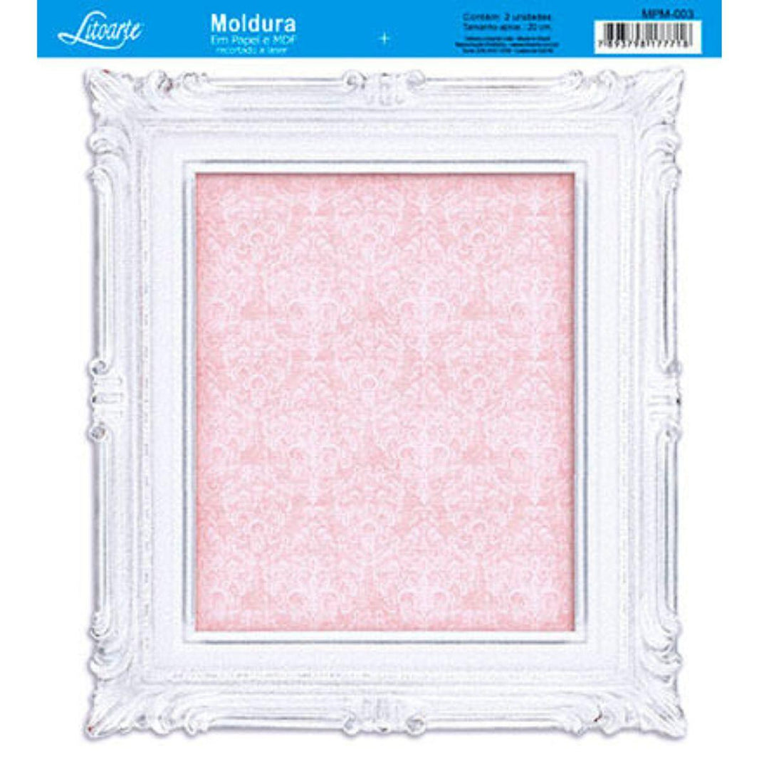 Molduras em MDF Litoarte MPM-003 20cm Branco - Palácio da Arte