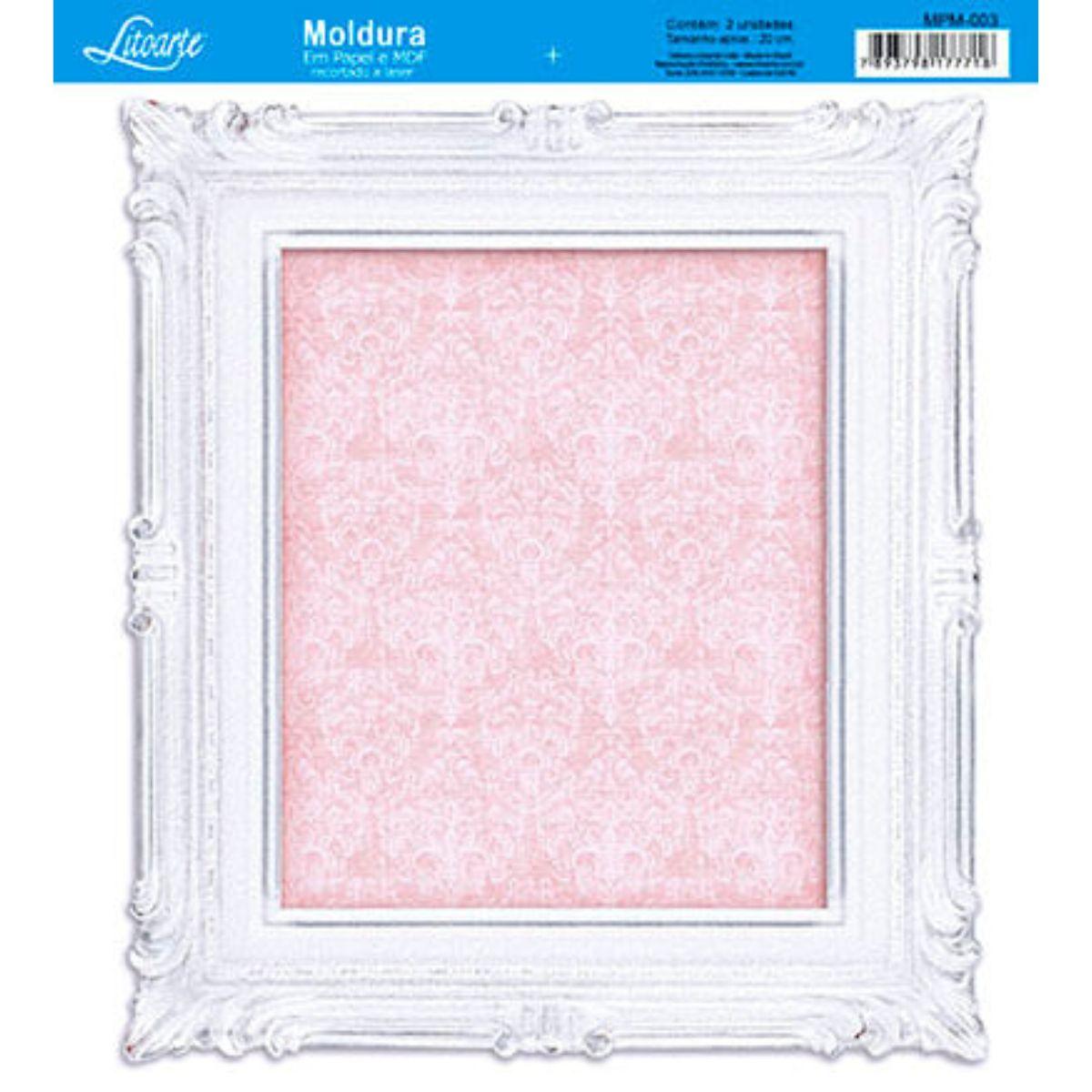 Molduras em MDF Litoarte MPM-003 20cm Branco - Palácio da Arte