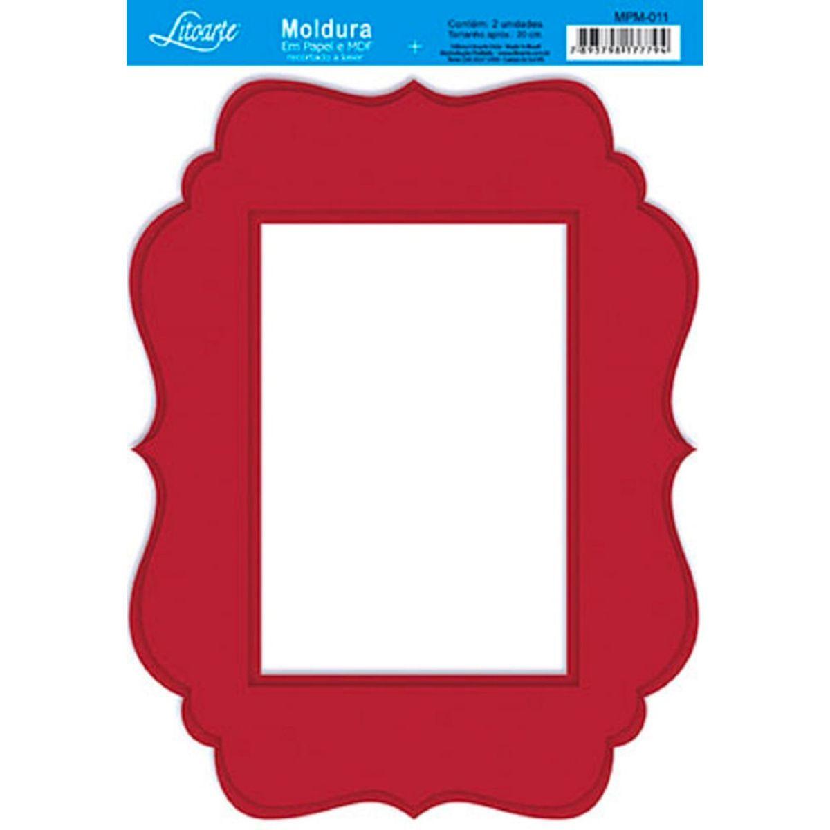 Molduras em MDF Litoarte MPM-011 20cm Vermelho - Palácio da Arte