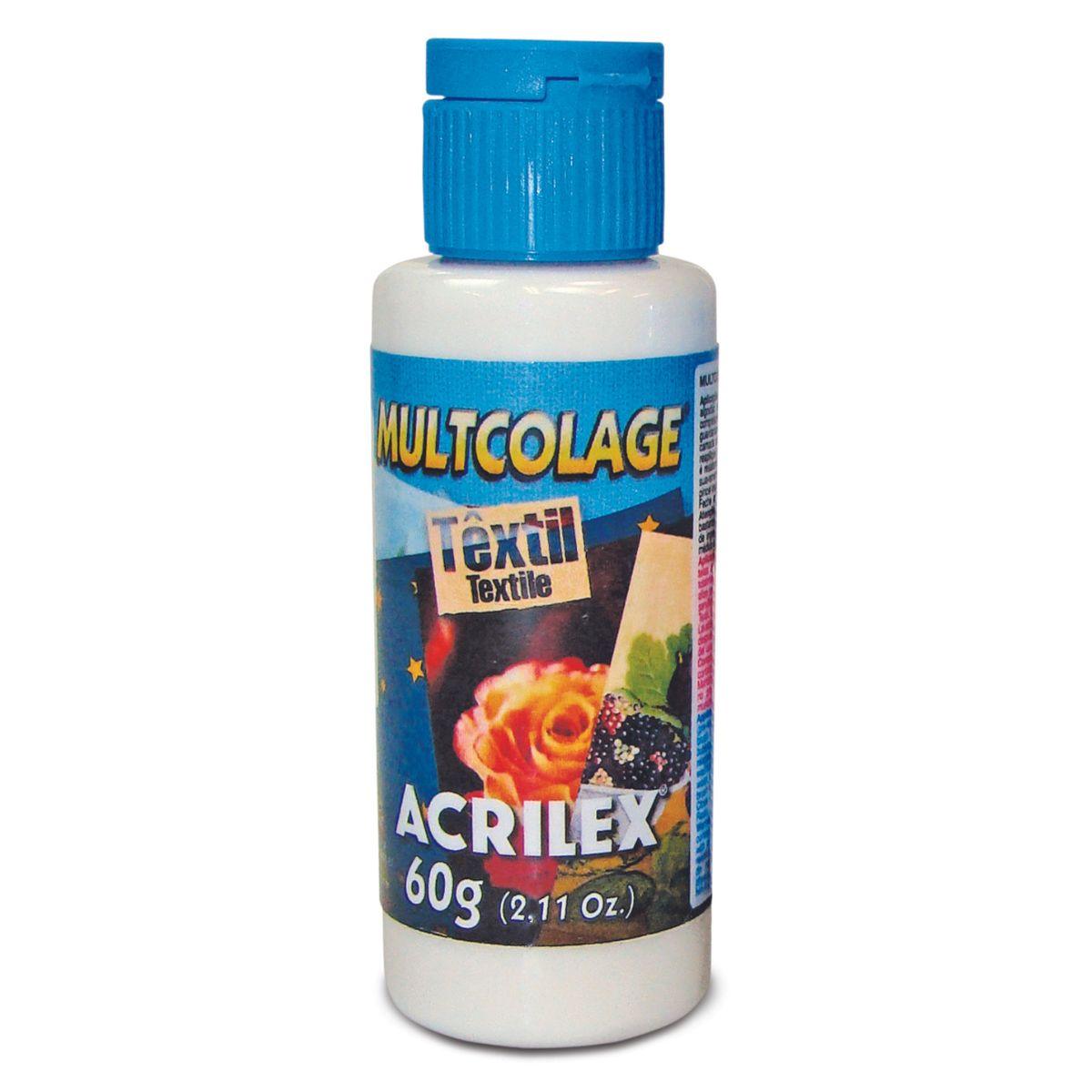 Multcolage Cola Gel Têxtil Acrilex 60g - Palácio da Arte