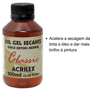 Oil Gel Secante Pet Acrilex 100ml - Palácio da Arte
