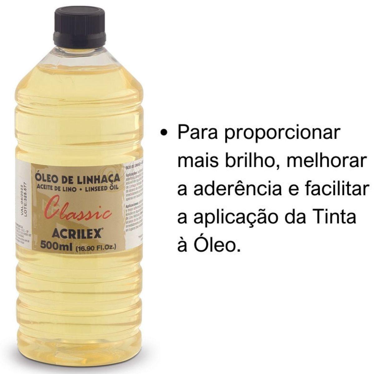 Óleo de Linhaça Diluente Acrilex 500ml - Palácio da Arte