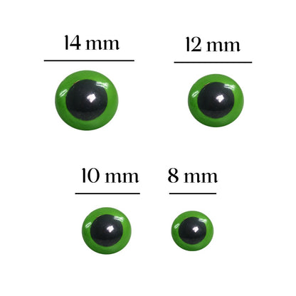 Olhos Verde para Amigurumi Círculo com 5 pares e Trava - Palácio da Arte