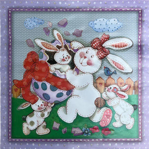 Papel Adesivo com Glitter 20x20 LAQPG-004 Páscoa Coelhos Divertidos Litocart - Palácio da Arte