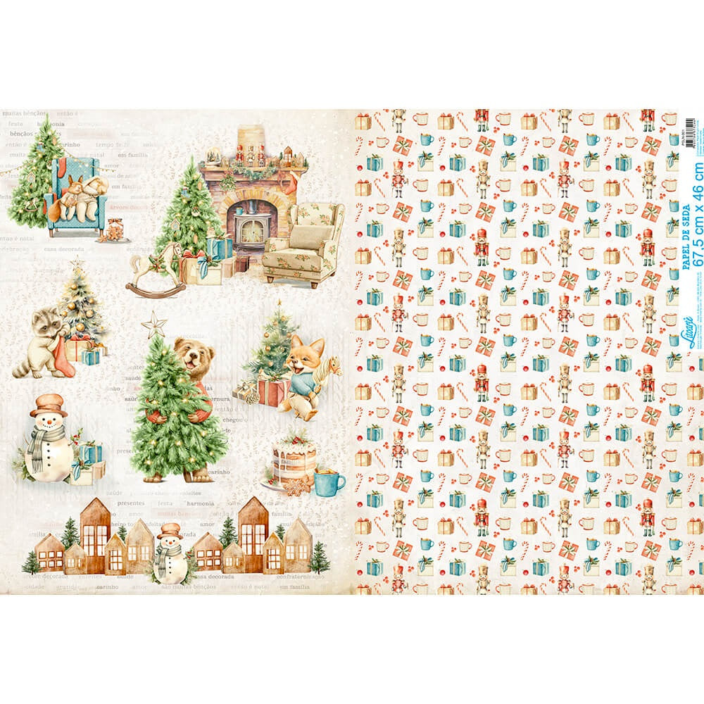 Papel de Seda Litoarte PSLN-001 Ternura de Natal 67,5x46cm - Palácio da Arte